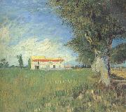 Vincent Van Gogh Farmhous in a Wheat Field (nn04) USA oil painting artist